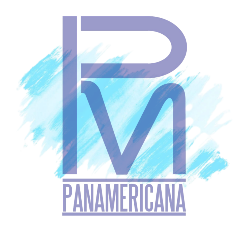 soportería. Logotipo de la empresa Panamericana Monterrey de color azul con otros colores que lo combinan. Con una P y una M y la palabra Panamericana.