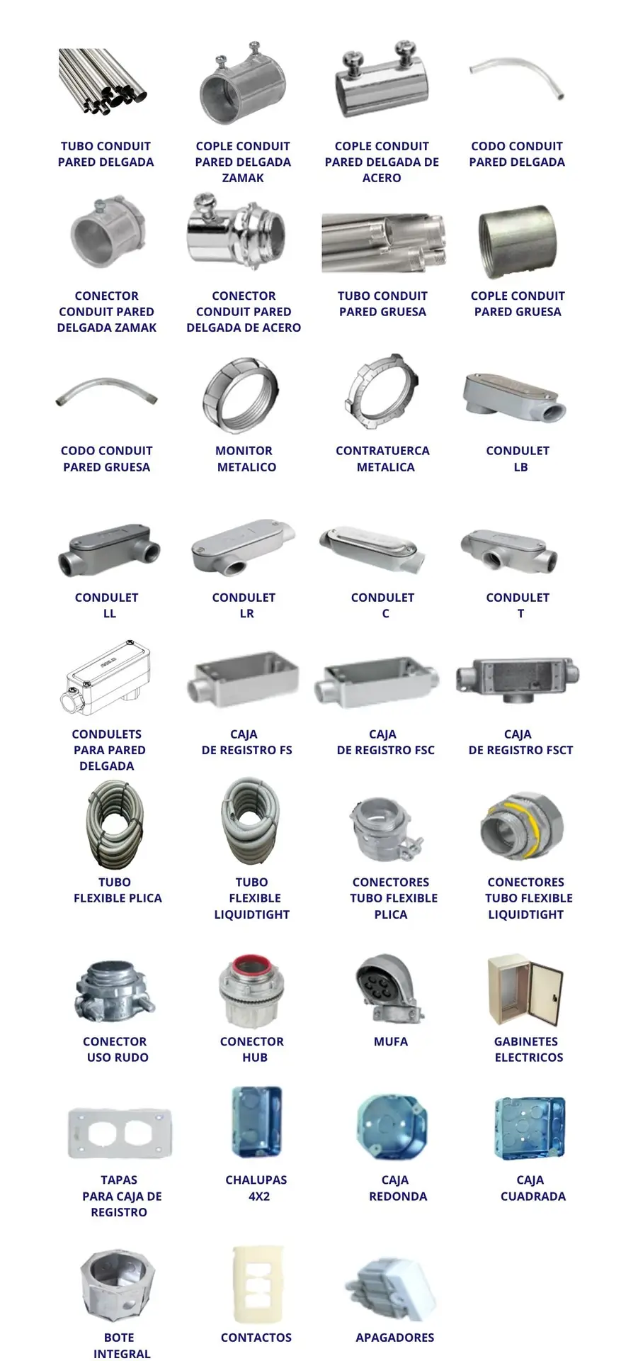 Conexiones y tubería Conduit