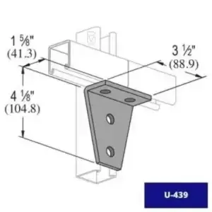 La conexión angular U-439 está diseñada para uniones en ángulo que requieren alta resistencia en sistemas eléctricos e industriales.