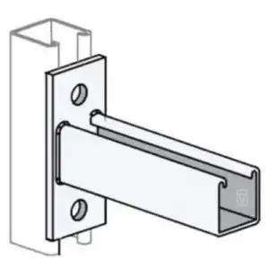 La ménsula Unicanal PM UBP está fabricada con materiales resistentes, diseñada para soportar estructuras en sistemas eléctricos y de montaje industrial.