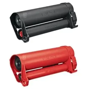 Portacartuchos Hilti, de color rojo con fondo blanco