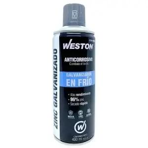 El Spray Galvanizado en Frío es perfecto para proteger superficies metálicas de la corrosión, proporcionando una capa resistente y duradera.
