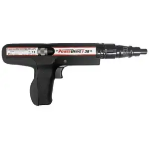 Fischer Power Drive F-35 de acero inoxidable, perfecto para fijar objetos pesados a superficies de madera.