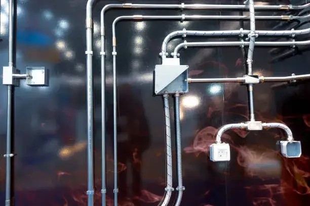 Conduit de PVC para protección de cables, ideal para instalaciones eléctricas en ambientes húmedos, resistente y fácil de instalar.