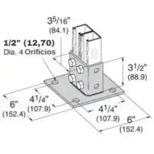 Detalle de perfil metálico galvanizado montado en pared interior, uno de los comunes usos del sistema unicanal en construcción residencial.