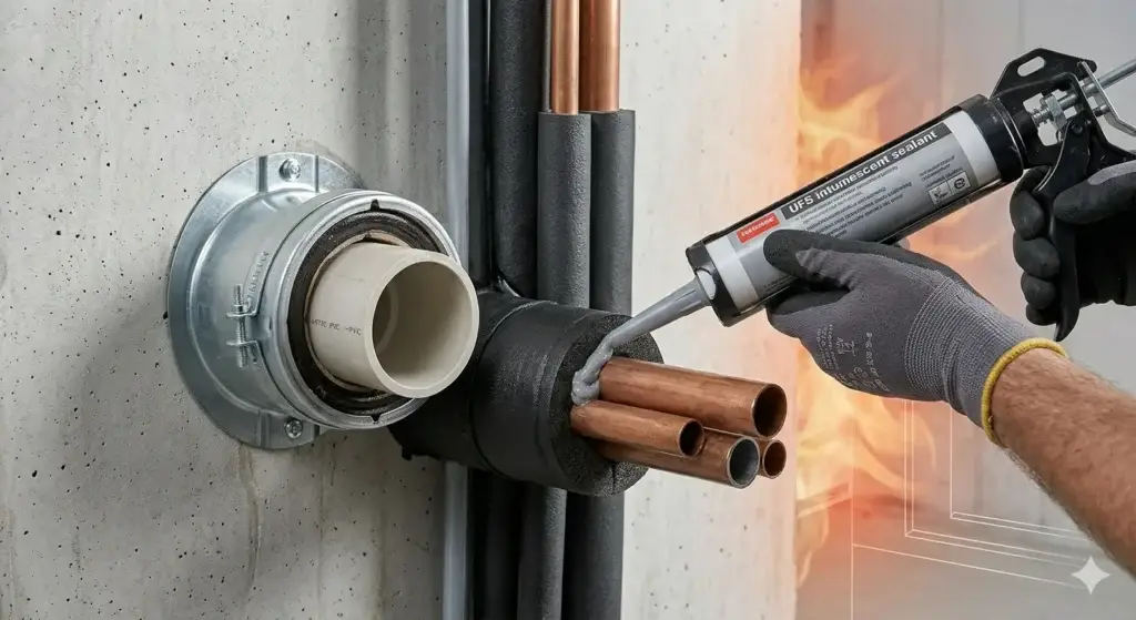 Aplicación que muestra cómo funcionan los sistemas cortafuego en tuberías para evitar propagación